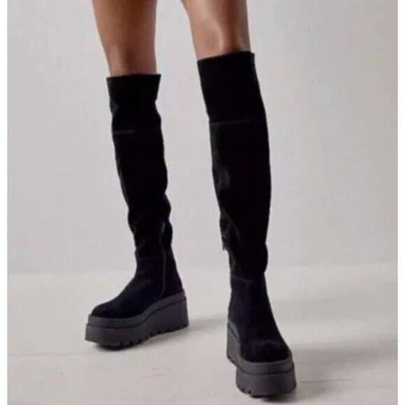 FREE PEOPLE London Calling Wedge Over-the-Knee Boots Size 7 ( 37.5 EU ) - Picture 2 of 7